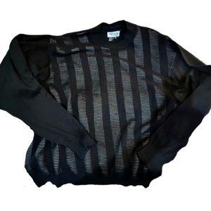 OGGI Black Silk and Cotton Vintage Sweater NWOT XXL